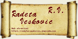 Radeta Vesković vizit kartica